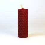 Méhviasz gyertya - bordó, 8 cm