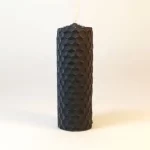 Méhviasz gyertya - kék, 8 cm