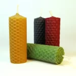 Méhviasz gyertya - natúr színben, 8 cm