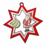 Karácsonyfadísz - piros csillag