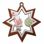 Karácsonyfadísz -barna csillag