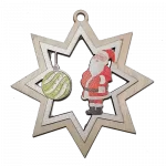 Karácsonyfadísz - natúr színű csillag