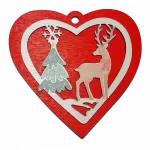 Karácsonyfadísz - piros szív