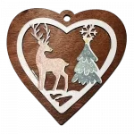 Karácsonyfadísz - barna szív