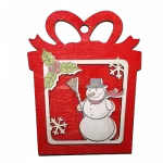 Karácsonyfadísz - piros ajándék