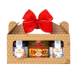 Karácsonyi ajándékdoboz, 3 x 250g mézzel